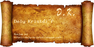 Dely Kristóf névjegykártya