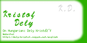 kristof dely business card